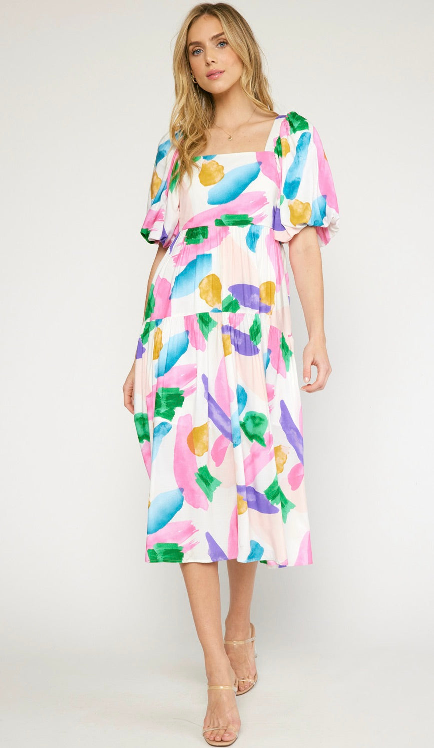 Mischa Abstract Print Midi Dress