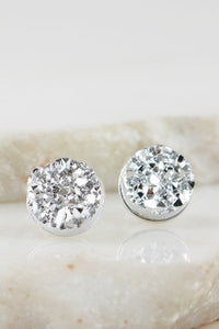 UBS041 Round Druzy Silver