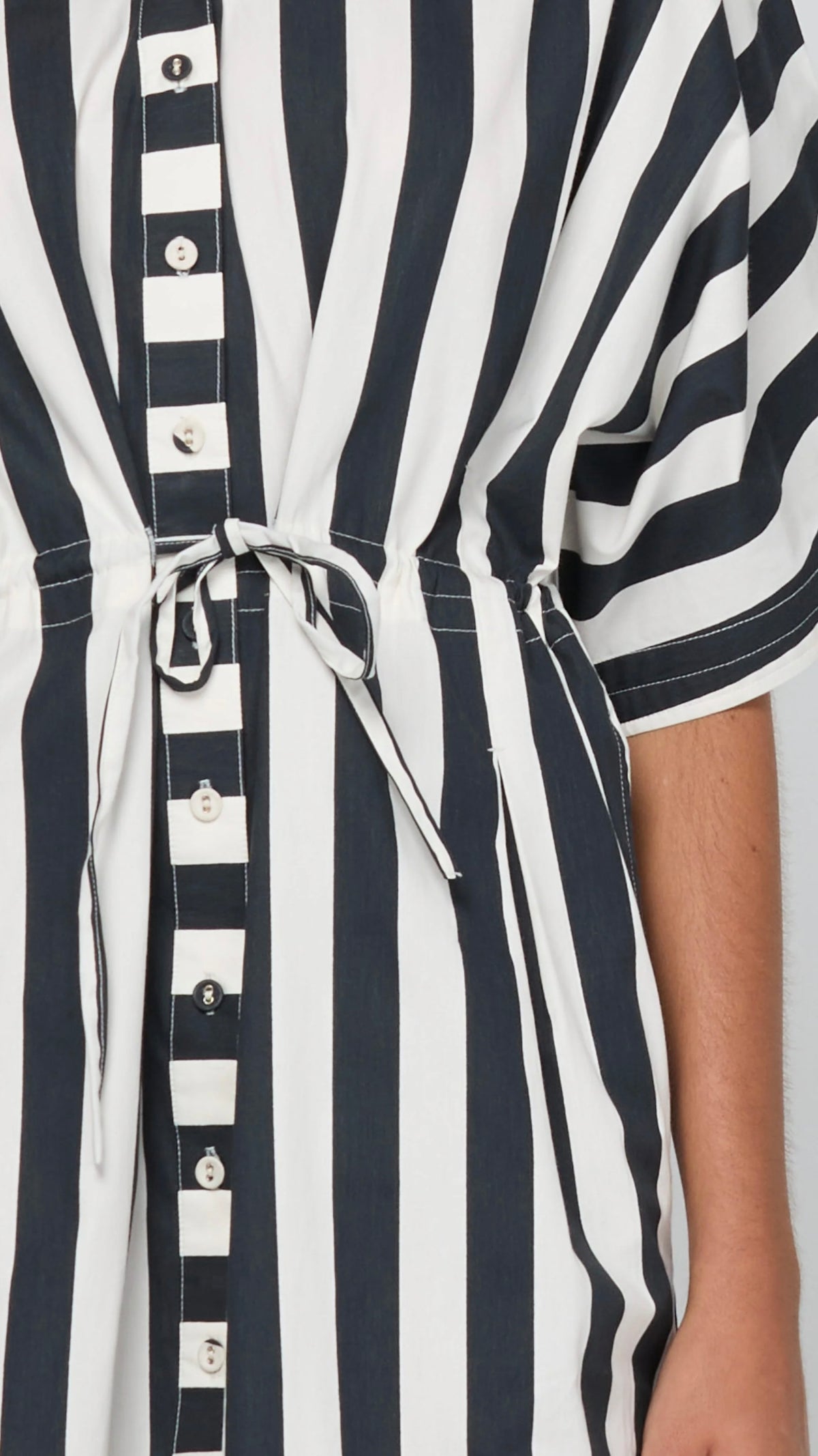 Shiro Shirt Dress Mono Stripe