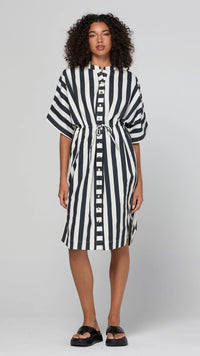 Shiro Shirt Dress Mono Stripe