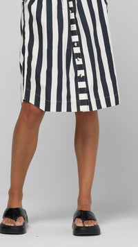 Shiro Shirt Dress Mono Stripe