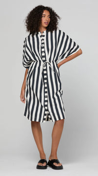 Shiro Shirt Dress Mono Stripe