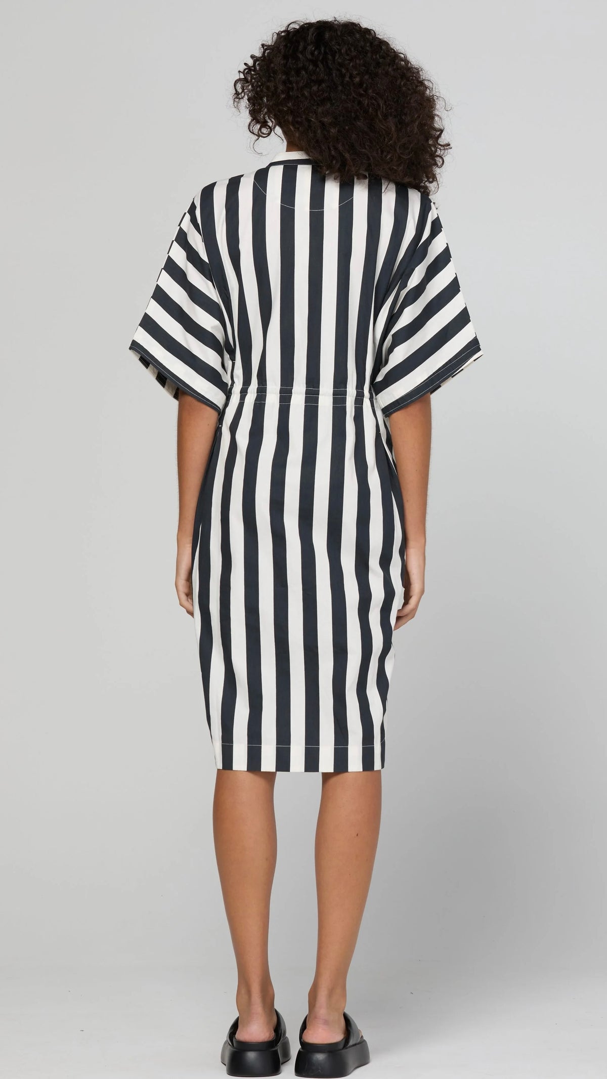 Shiro Shirt Dress Mono Stripe