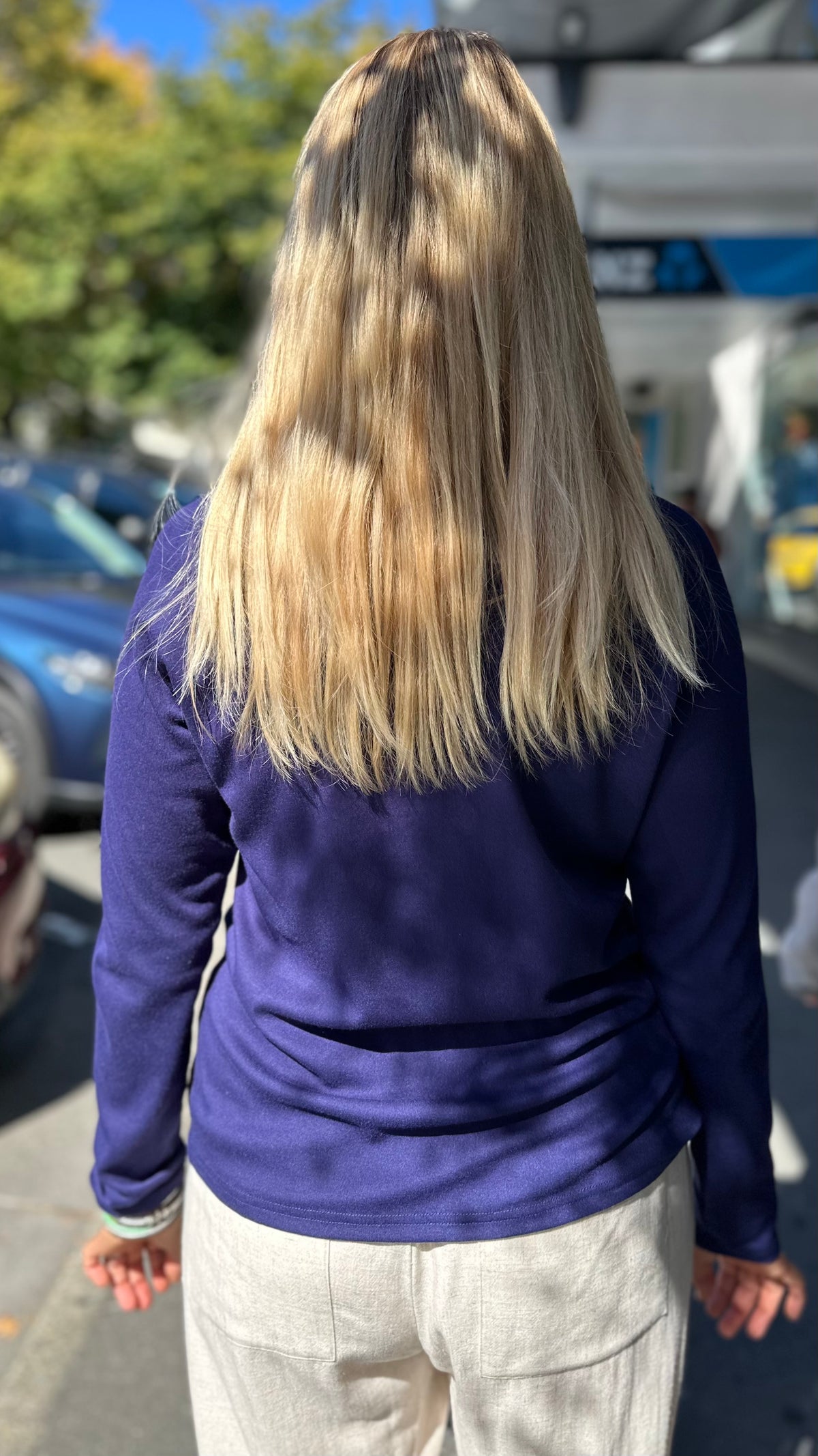 Bridget Raglan Sleeve Knit Top Bright Navy