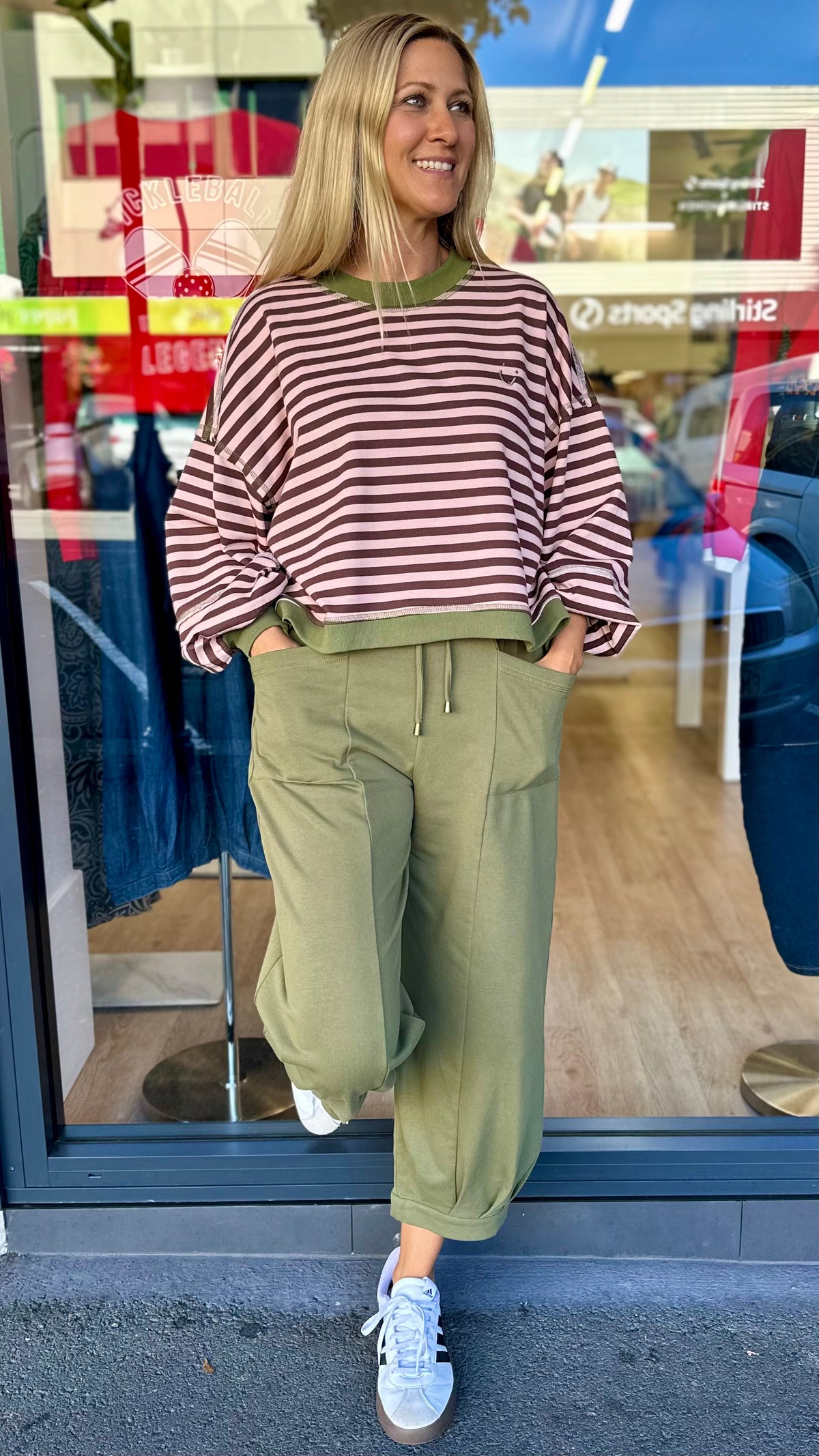 Guru Sweater Dusty Pink Stripe