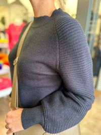 The Maison Ribbed Knit Sweater Black