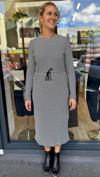 Levi Stripe Tshirt Dress Black
