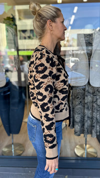 Tie Front Cardigan Animal