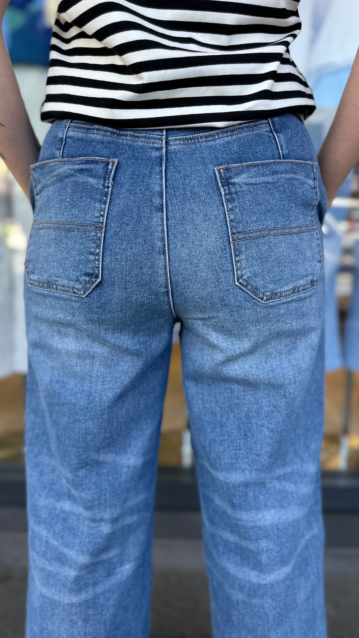 Ella Straight Leg Jeans Front Stitching