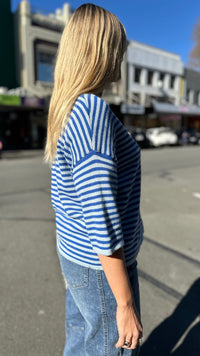 Frankie Cardigan Blue Stripe