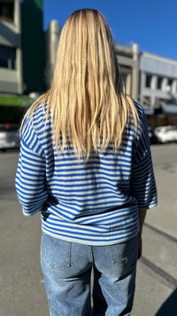 Frankie Cardigan Blue Stripe