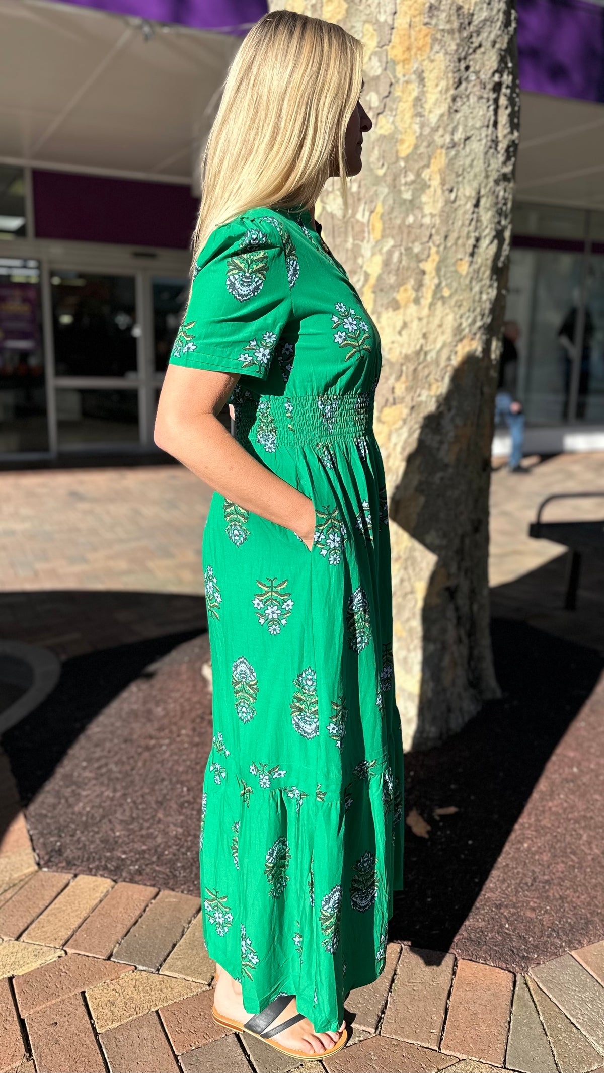 Tilly Midi Dress Green Floral
