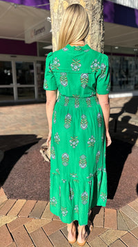 Tilly Midi Dress Green Floral