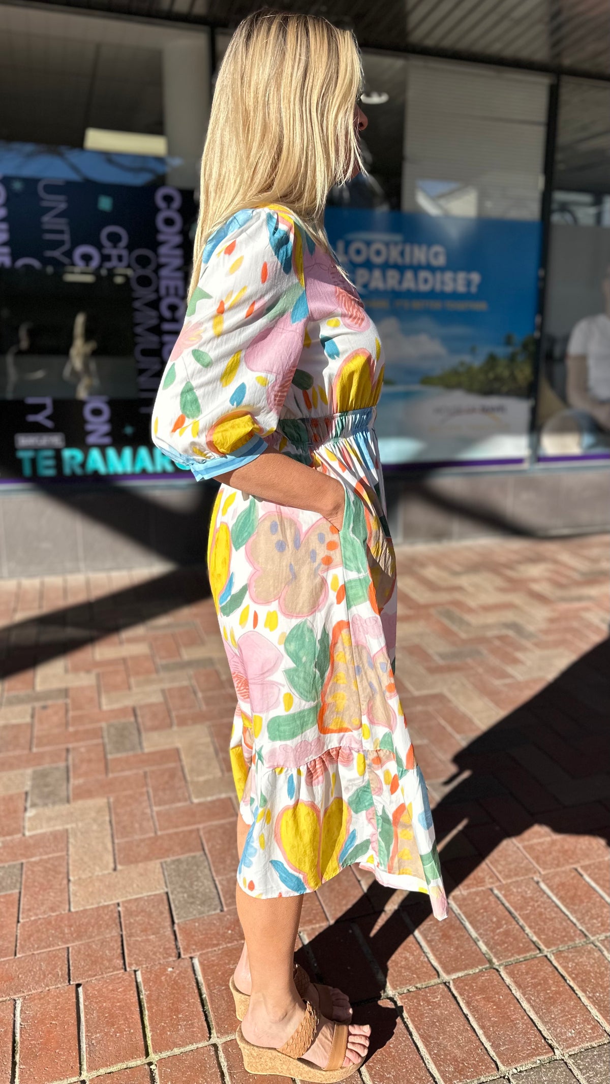 Melody Floral Dress Mixed Abstract Print