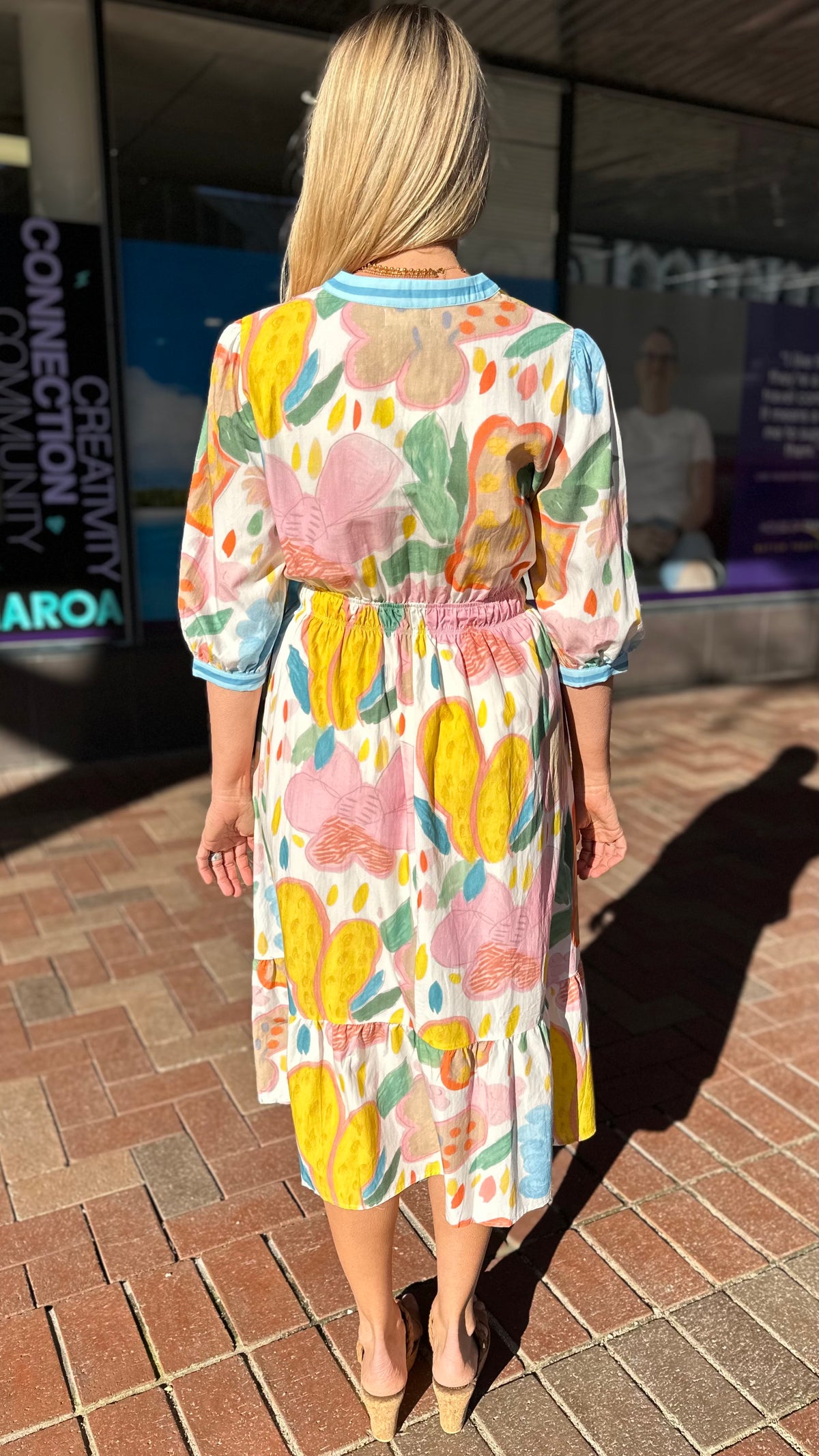 Melody Floral Dress Mixed Abstract Print