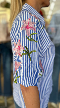 Pip Floral Embroidered Puff Sleeve Top