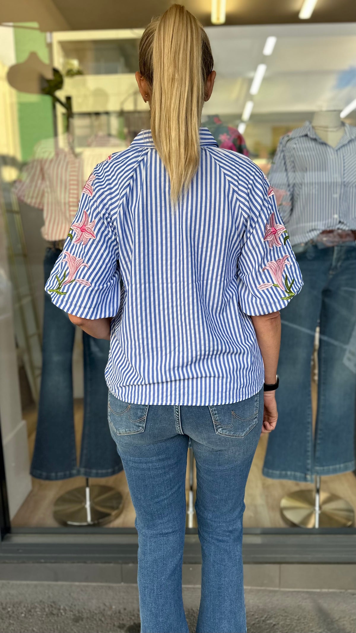 Pip Floral Embroidered Puff Sleeve Top