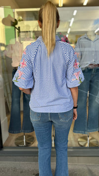Pip Floral Embroidered Puff Sleeve Top
