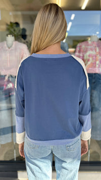 Patchwork Star Crew Blue
