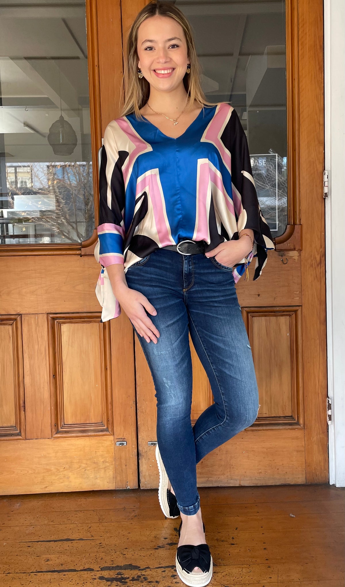 Mona Mona Satin Batwing Top
