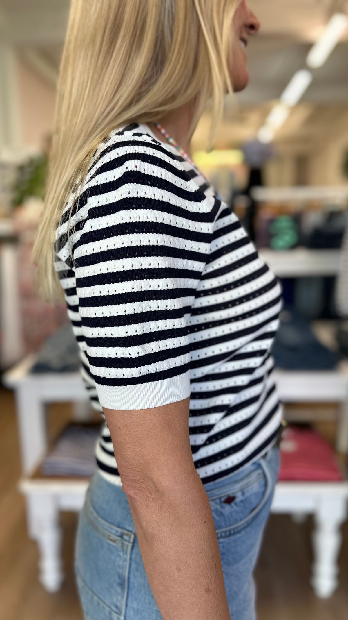 Sian Top Navy Oat
