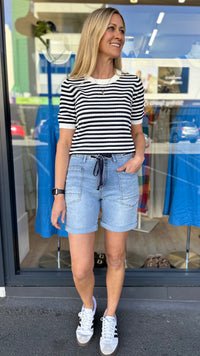 Sian Top Navy Oat