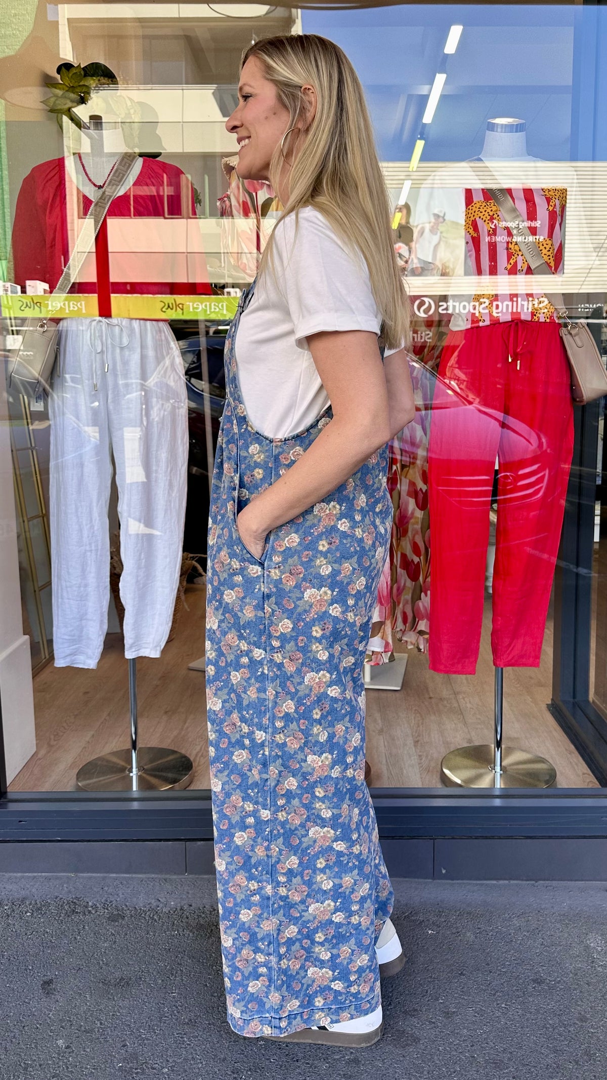 Floral Pleated Overalls