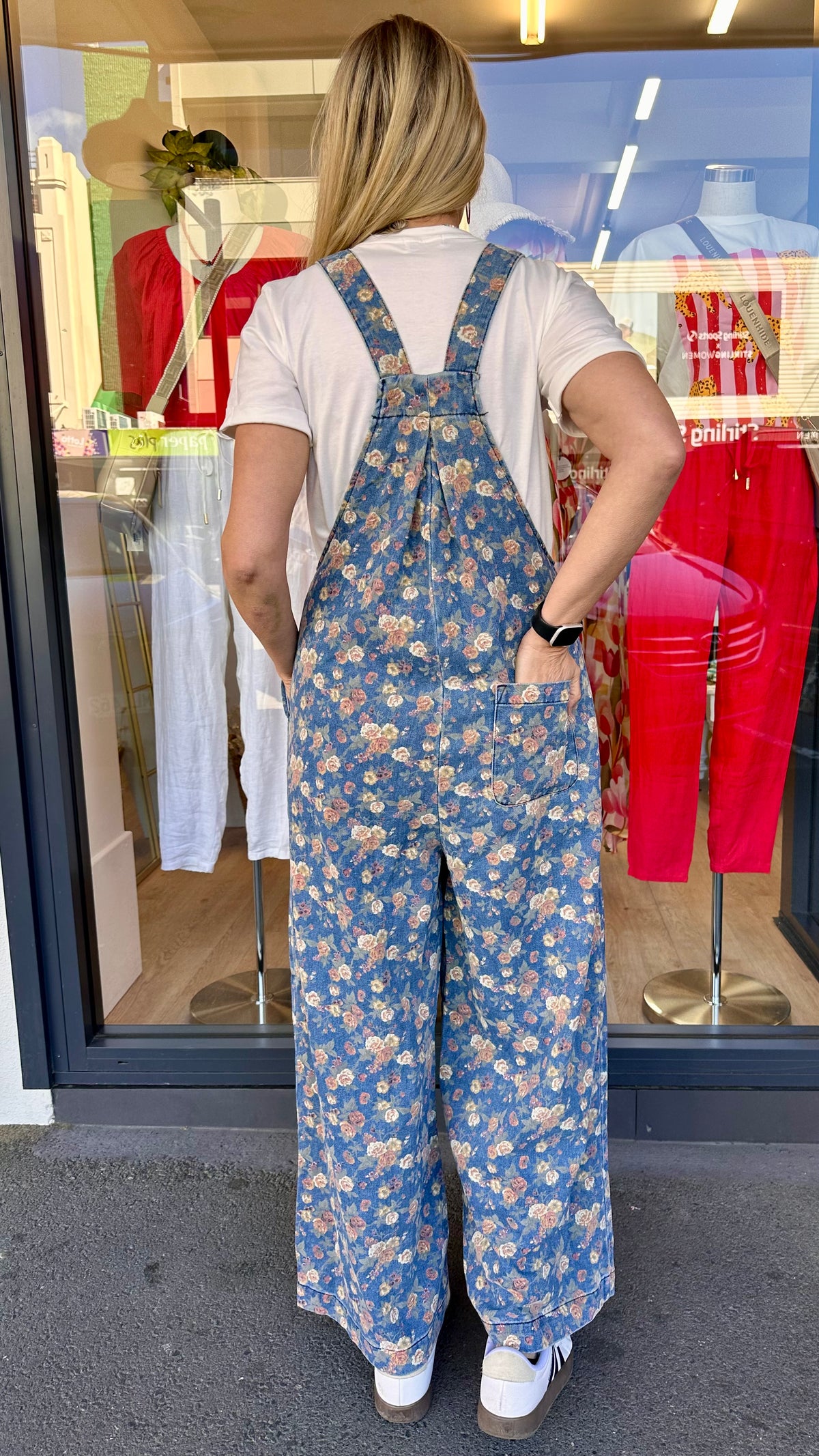 Floral Pleated Overalls