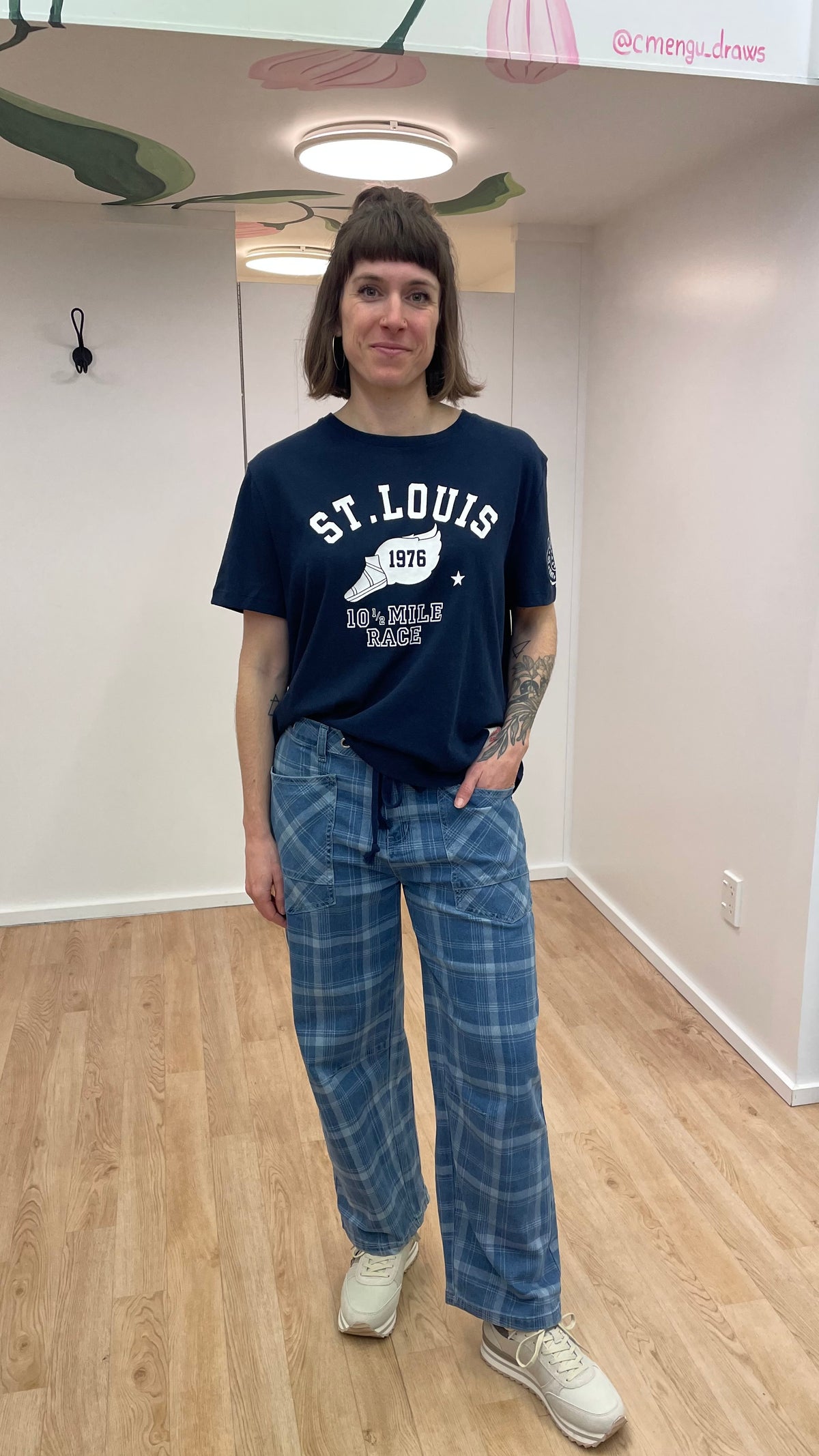 Plaid Drawstring Barrel