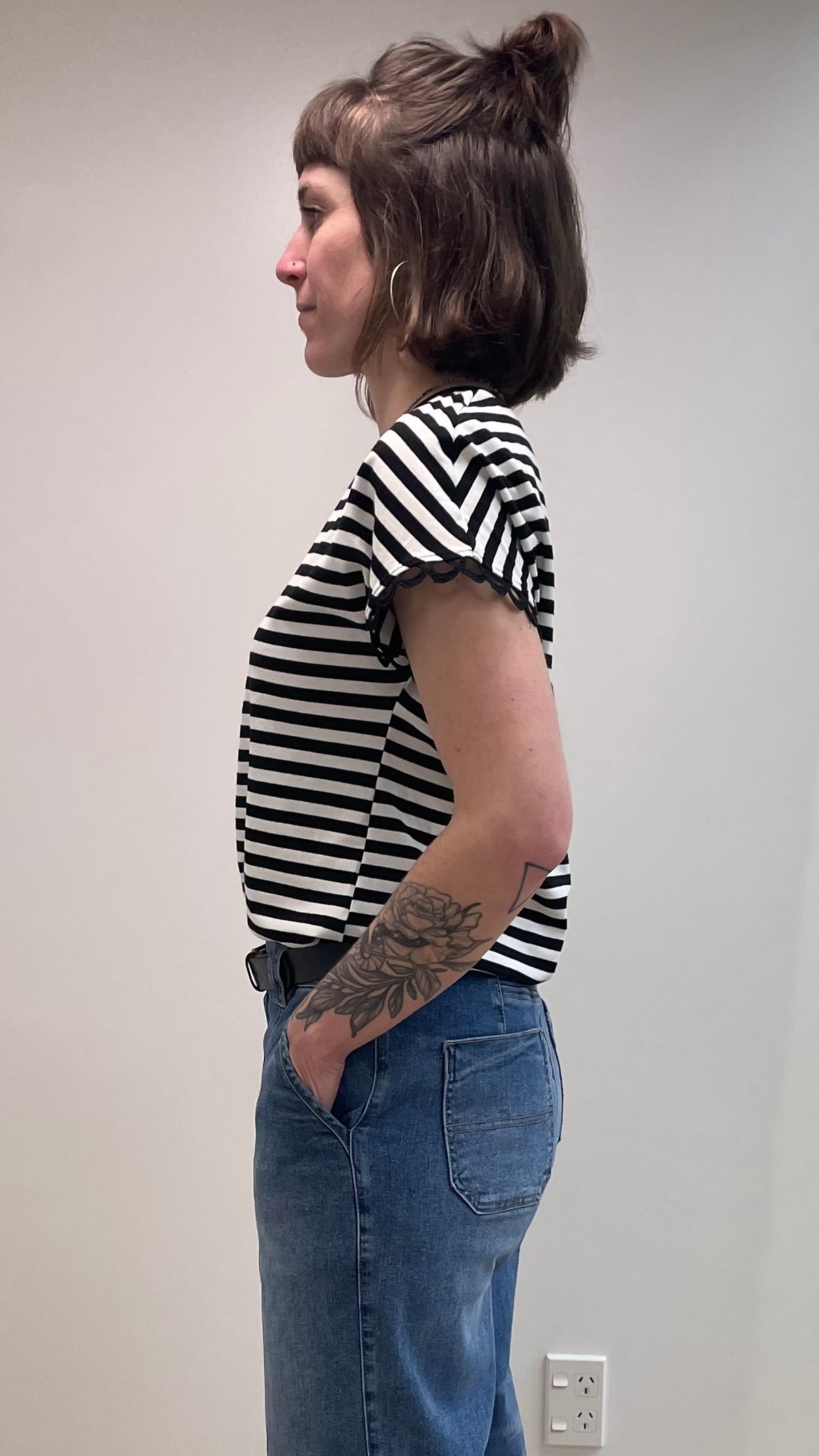 Sami Striped V Neck Top