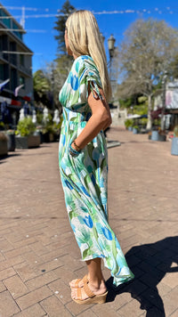 Jules Tulip Print Maxi Dress Blue Mix