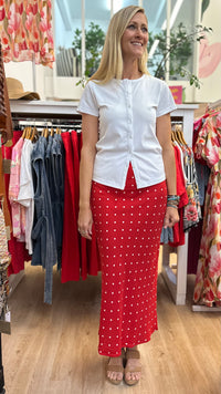 Rumi Polka Dot Skirt Red