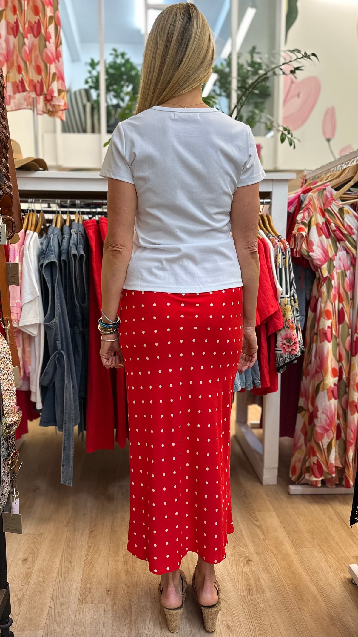 Rumi Polka Dot Skirt Red