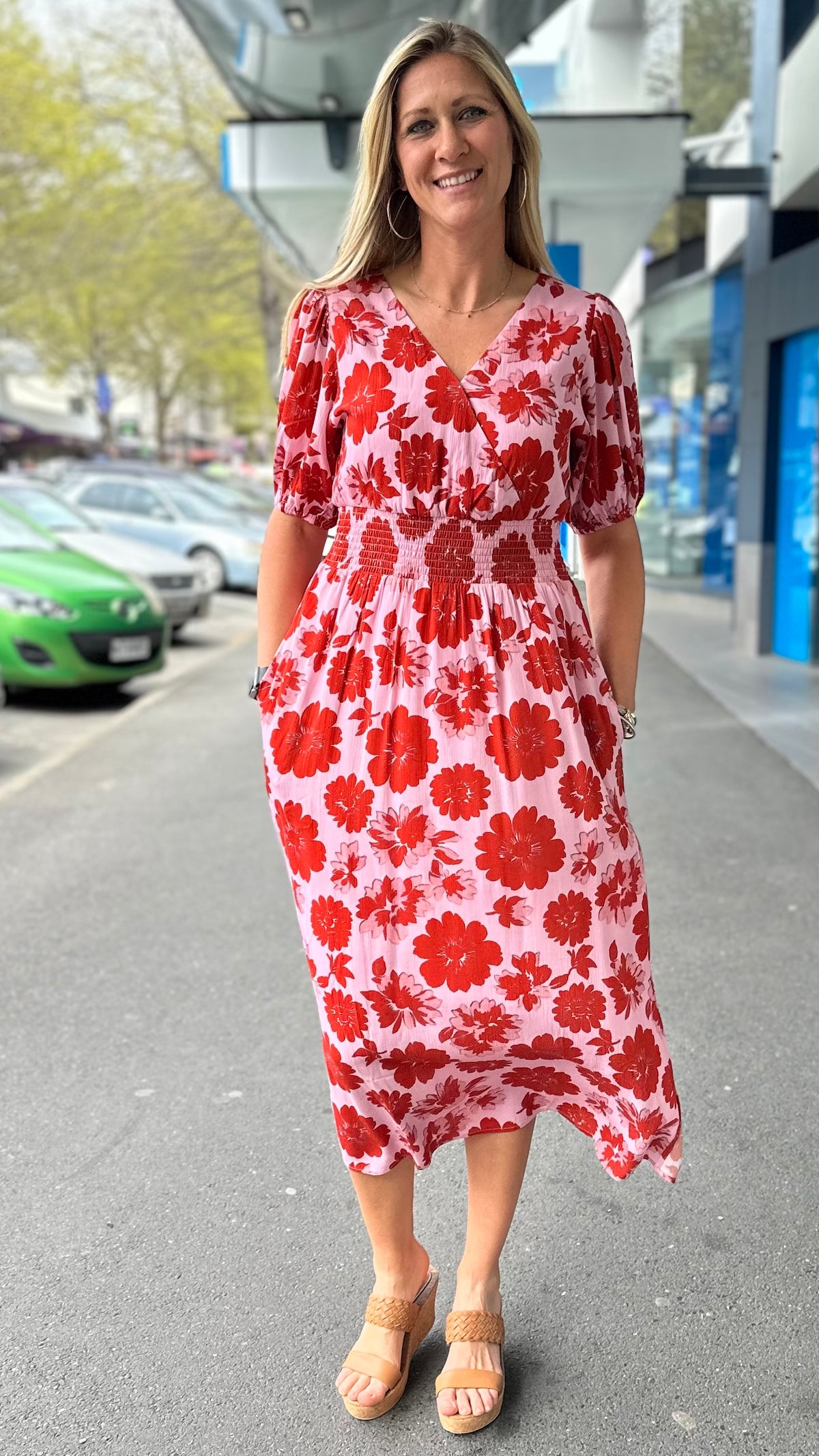 Skillfull SS Midi Dress Garnet Bloom