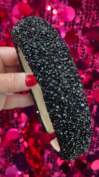 HA040 Confetti Headband Crystal Black