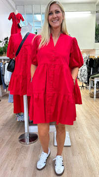 Reflective Mini Dress Ruby Cotton