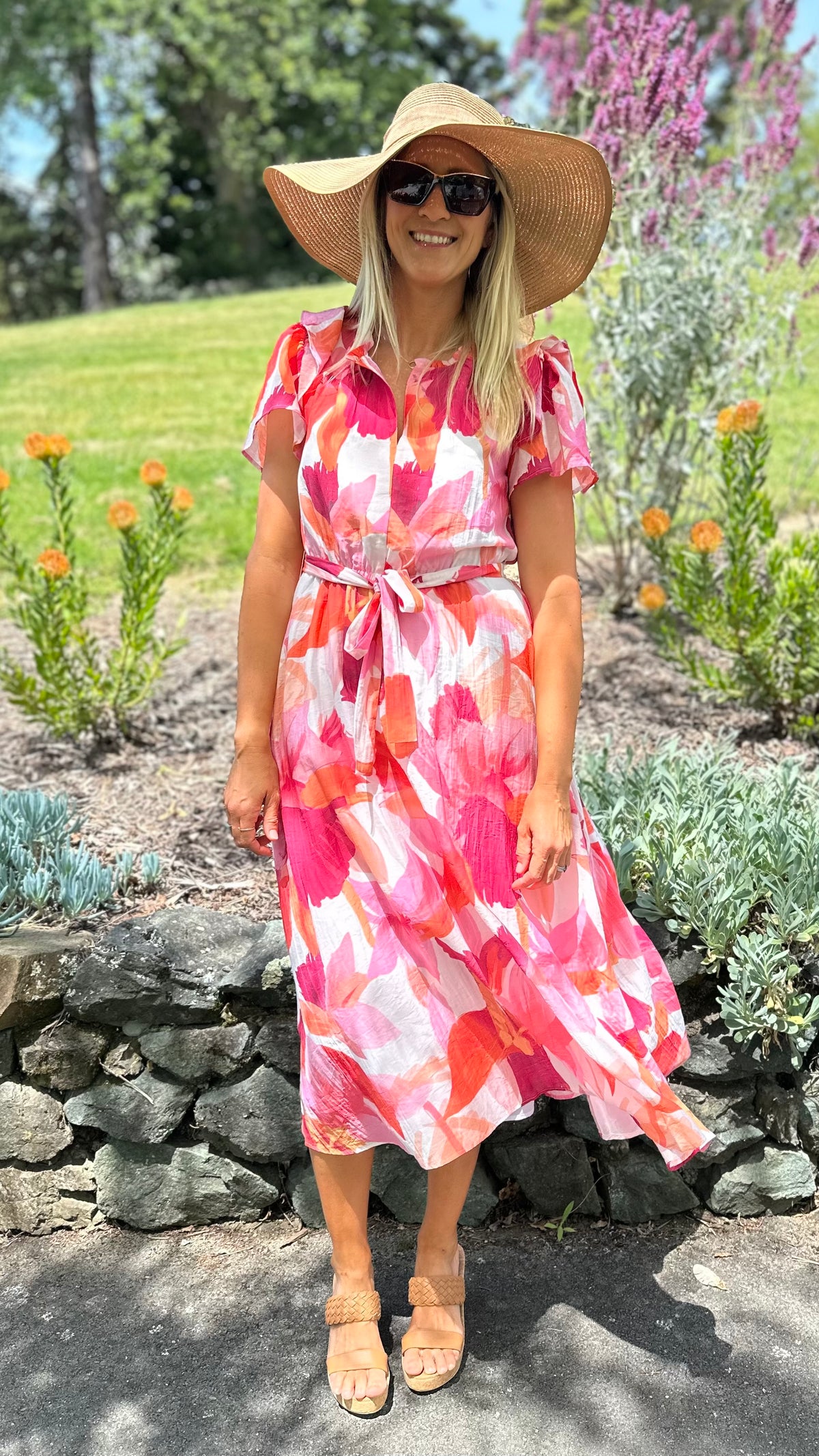 Coastal Maxi Dress Pink Peach