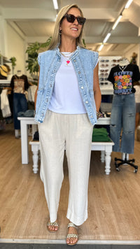 Billie Denim Vest Washed Blue