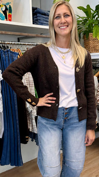 Heart of Gold Cardigan Brown