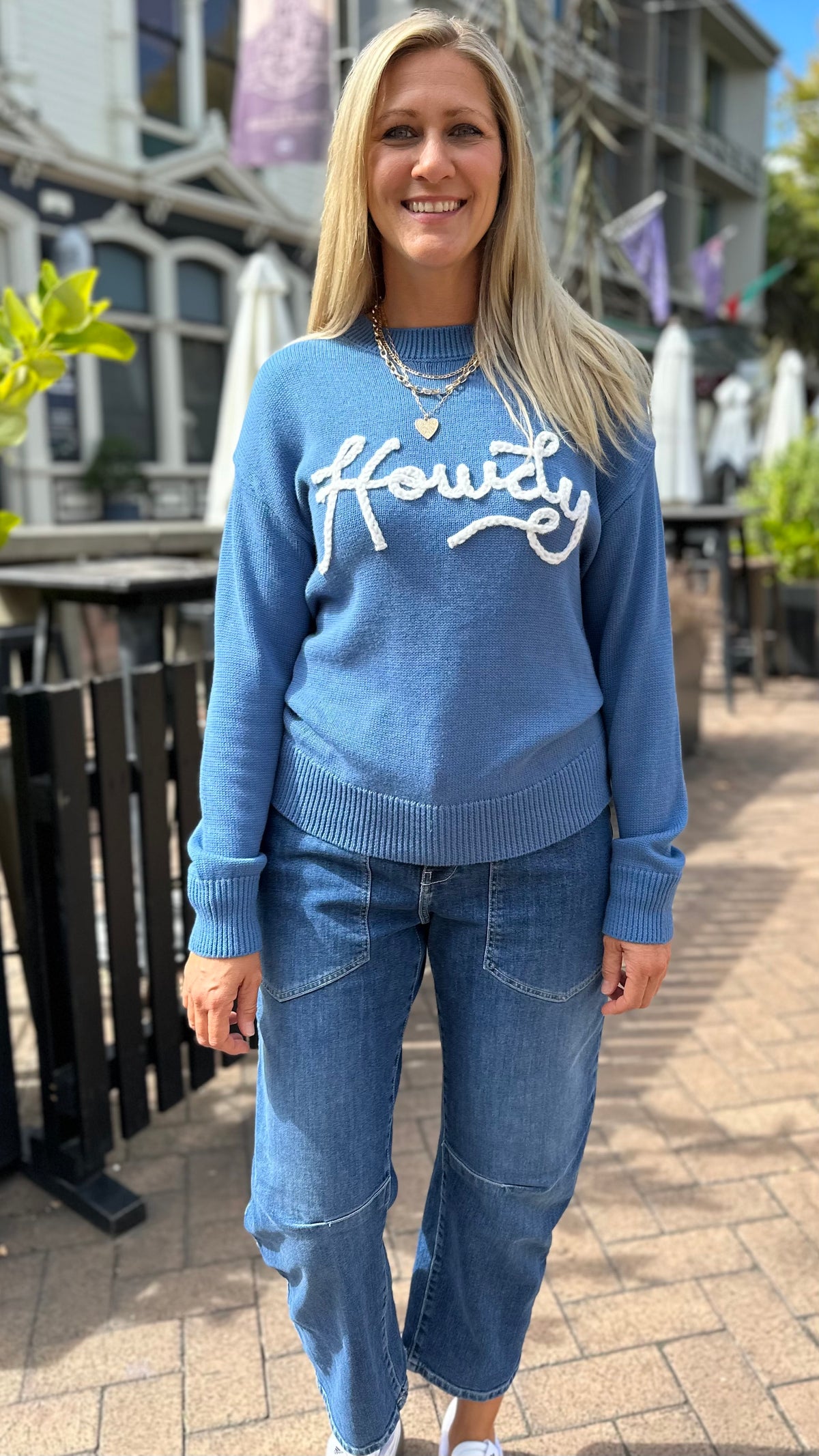 Howdy Knit Jumper Blue