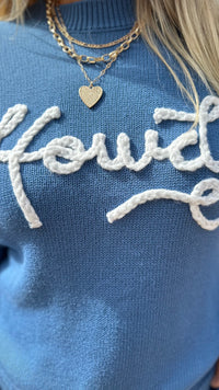 Howdy Knit Jumper Blue