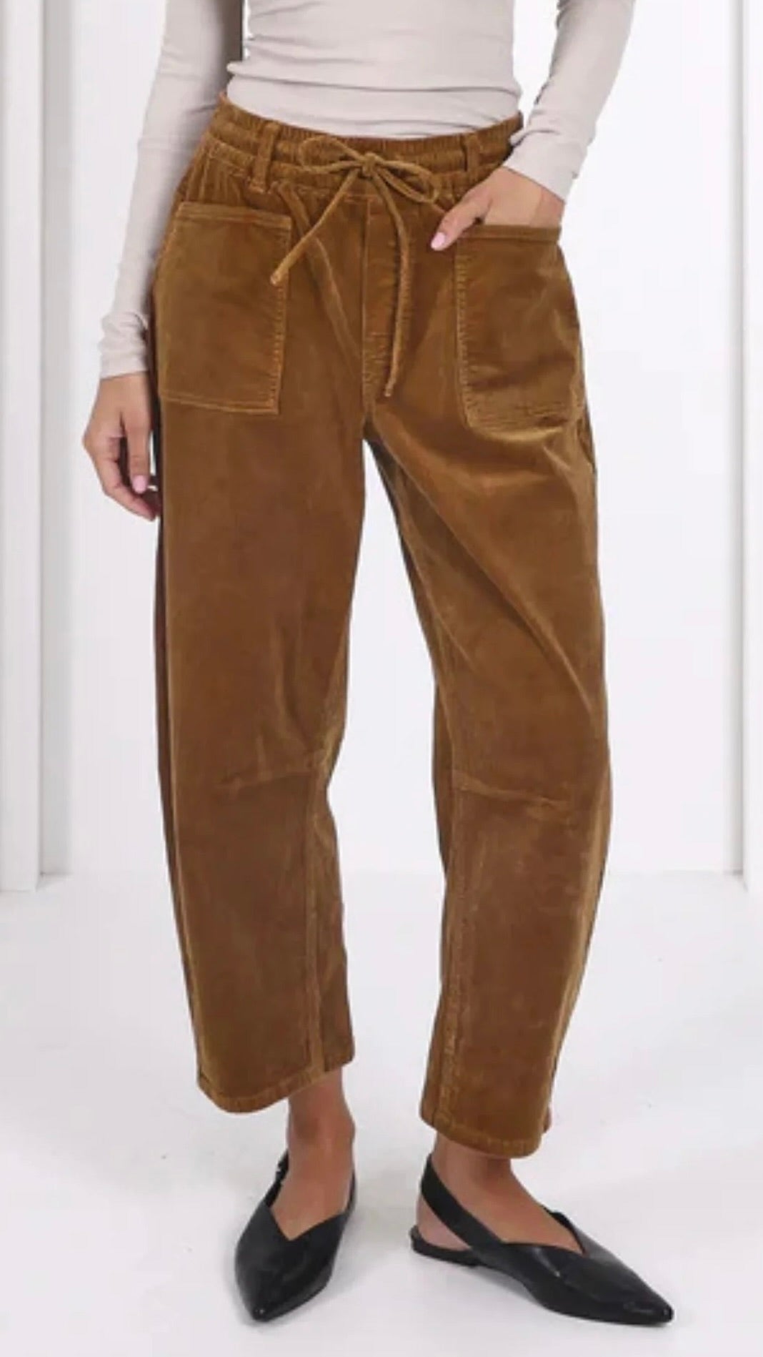 Monaco Leo Barrel Jeans Corduroy Camel (PRE ORDER)