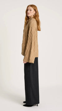 Liora Crop Cardigan Mocha