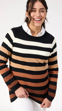 Vermont Stripe Jumper Black