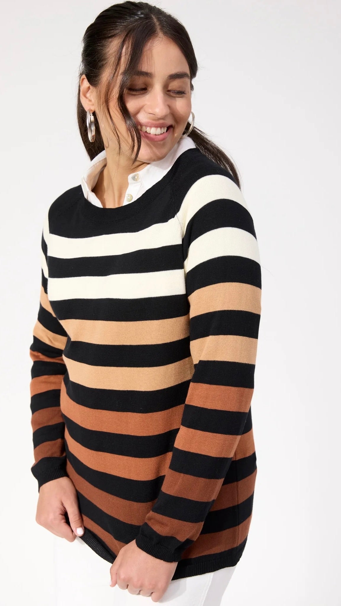 Vermont Stripe Jumper Black