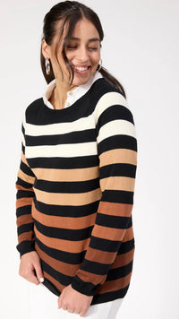 Vermont Stripe Jumper Black