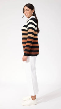 Vermont Stripe Jumper Black