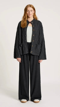 Liora Crop Cardigan Char