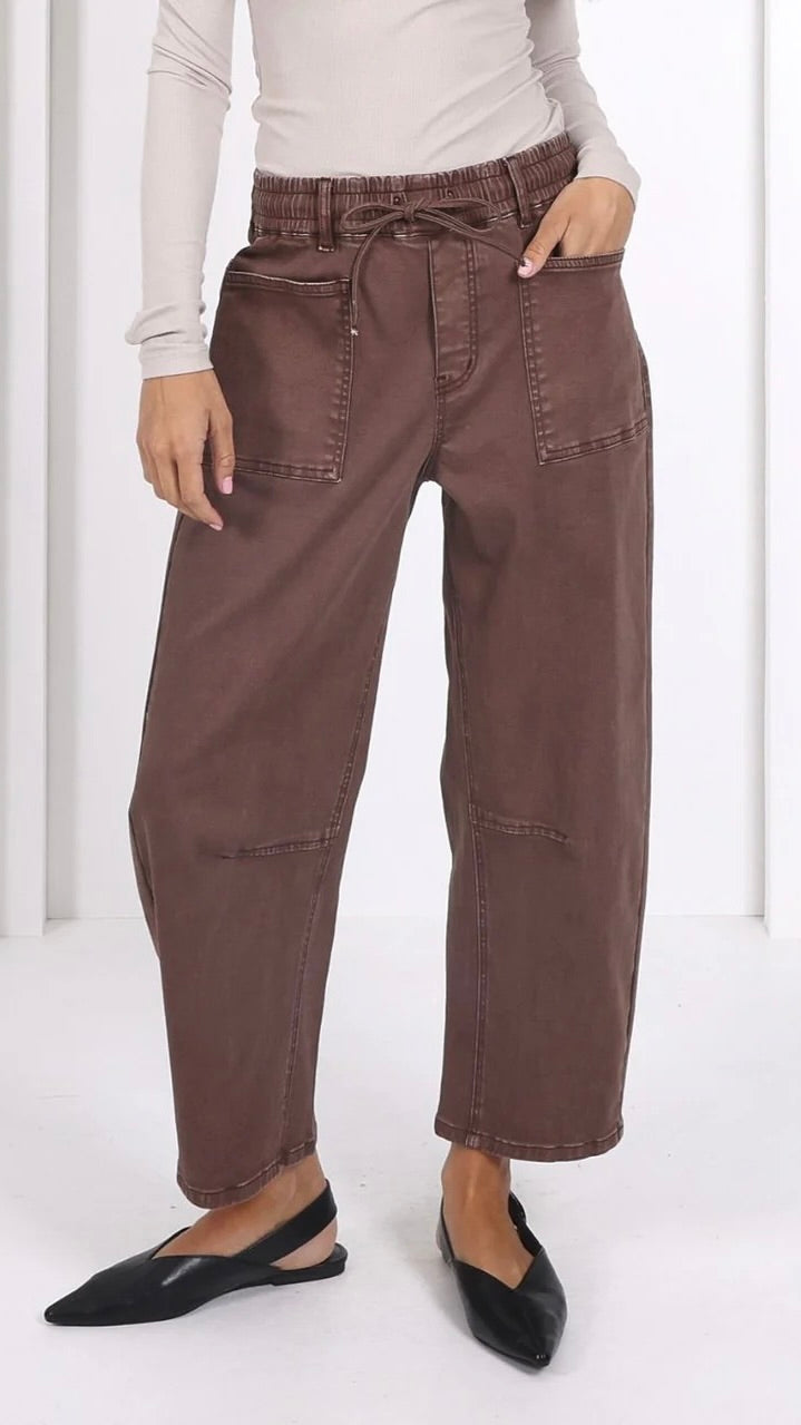 Monaco Leo Barrel Jeans Chocolate Denim (PRE ORDER)