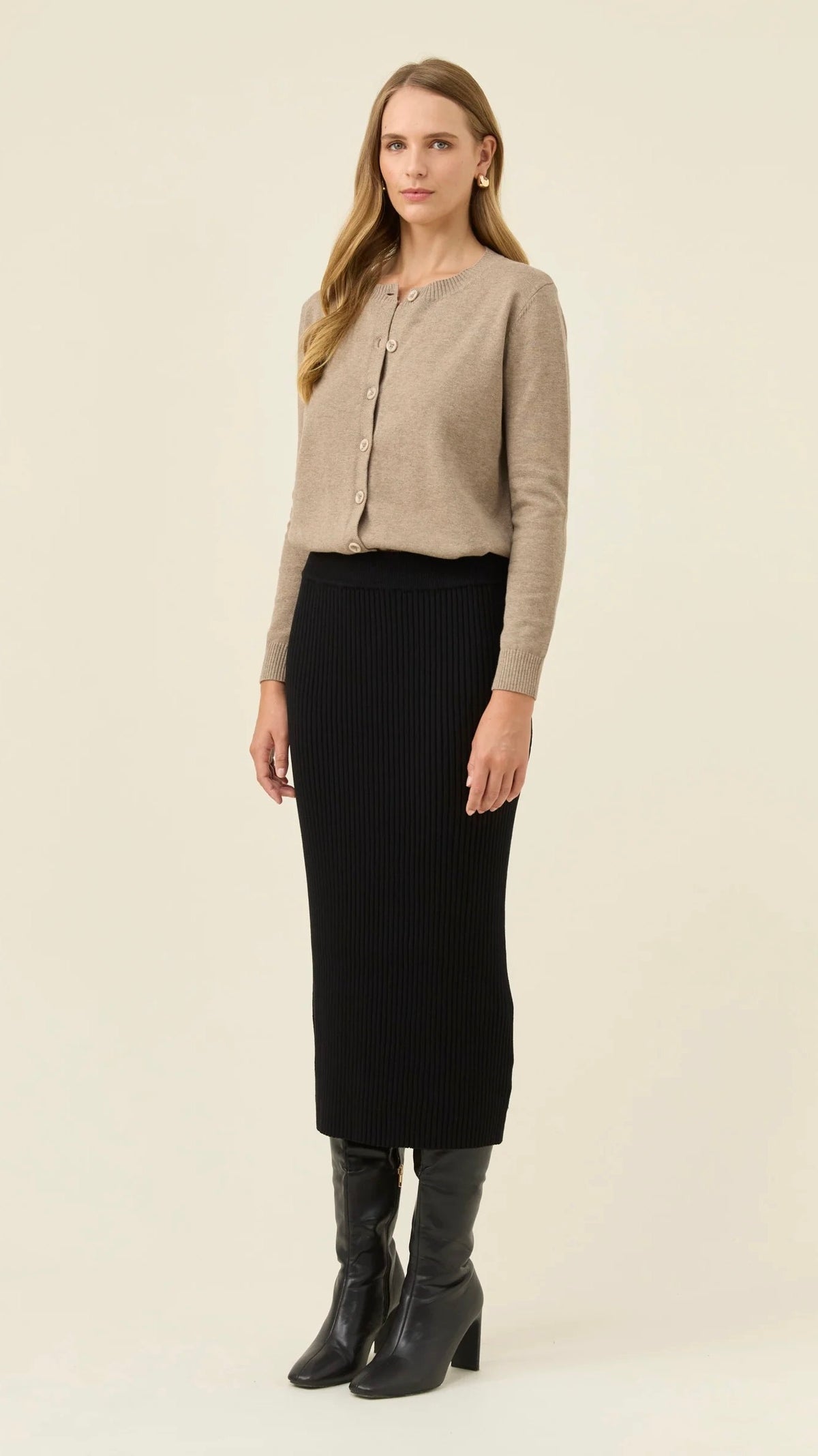 Juno Knit Skirt Onyx